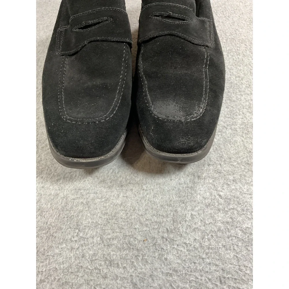 Donald J Pliner Aleck-81 Mens Black Suede Penny Loafers Size 11M Slip On Shoes